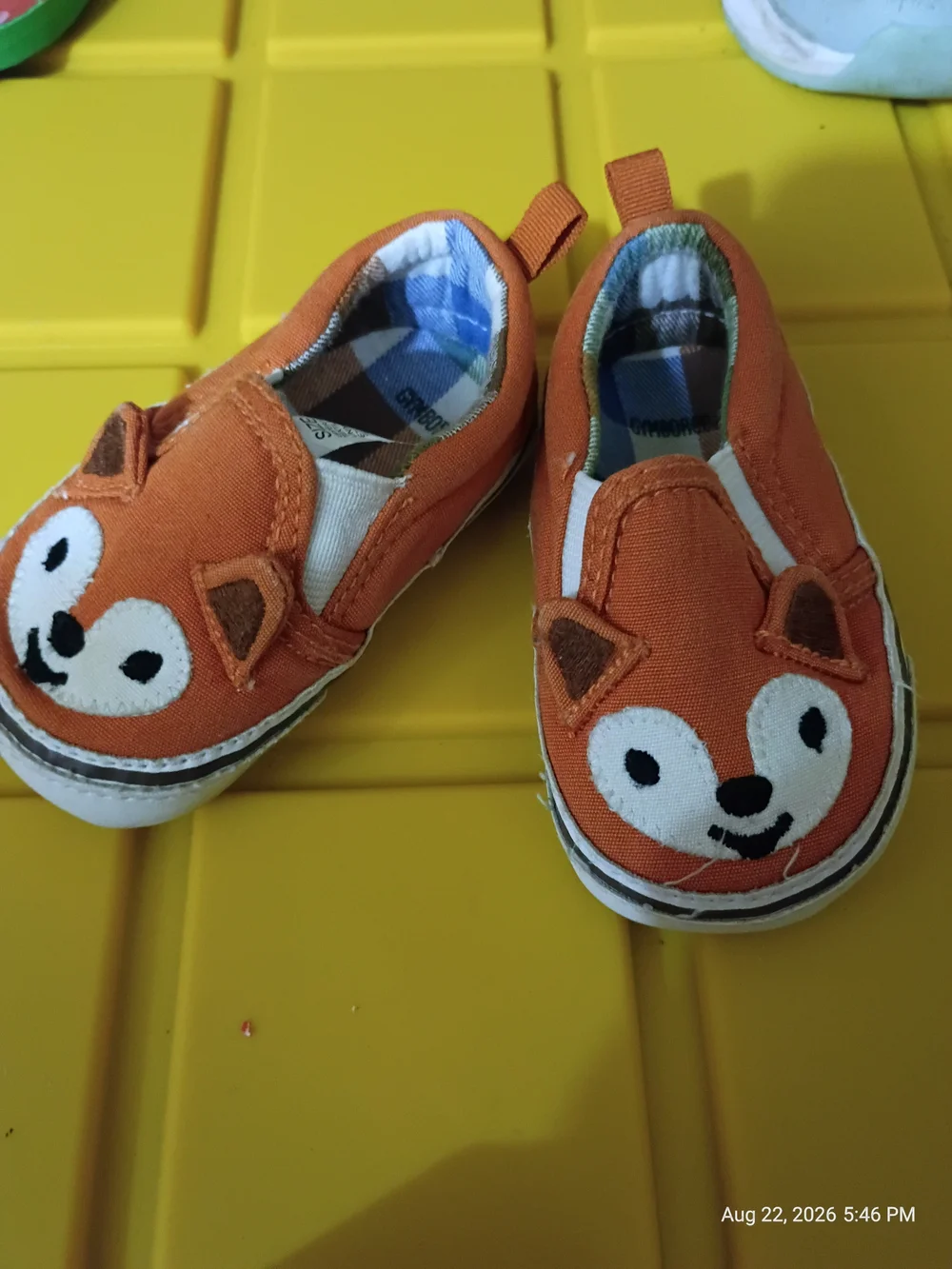 Gymboree Orange Fox Slip-On Toddler Canvas Shoes